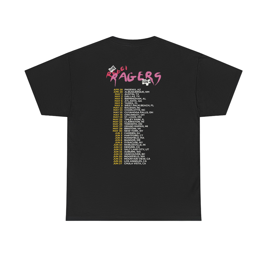 KiD CuDi Tour Merch - Rebel Ragers Black Tour Tee
