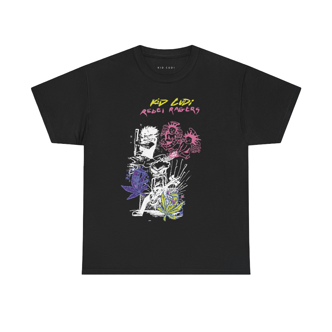 KiD CuDi Tour Merch - Rebel Ragers Black Tour Tee