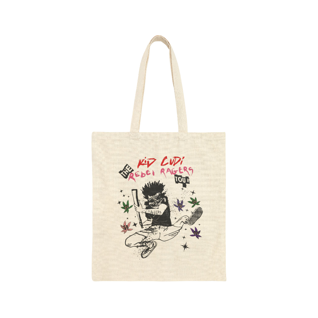 KiD CuDi Tour Merch - Rebel Ragers Cream Tote